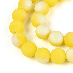 Frosted Opaque Glass Beads Strands&nbsp;GLAA-T032-P10mm-MBB16