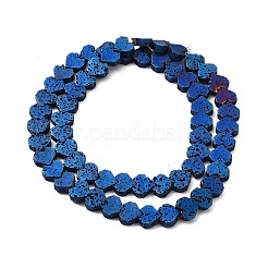 Electroplated Natural Lava Rock Beads Strands&nbsp;G-Q1009-G01-01B