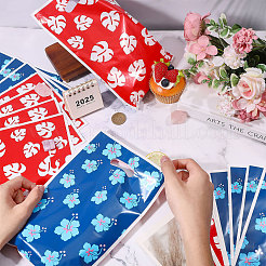 10Pcs Printed Leaf Platic Gift Storage Bags with Die Cut Hole Handles&nbsp;ABAG-WH0048-65