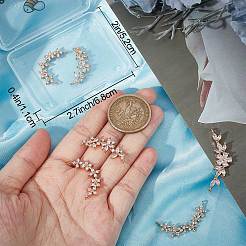 8Pcs 4 Styles Brass Pave Clear Cubic Zirconia Connector Charms&nbsp;ZIRC-BBC0001-51