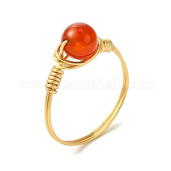 Natural Green Aventurine & Carnelian & Amethyst & Tiger Eye & Lapis Lazuli Finger Rings&nbsp;RJEW-JR00830