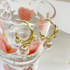 Zinc Alloy with Nuggets Plastic Pearl Stud Dangle Earrings&nbsp;FS-WGA4D40-01