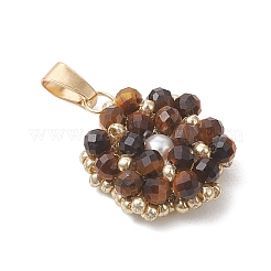 Natural Mixed Gemstone Faceted Round Cluster Flower Pendants&nbsp;PALLOY-MZ01197