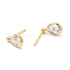 Clear Cubic Zirconia Teardrop Stud Earrings&nbsp;EJEW-G297-23G
