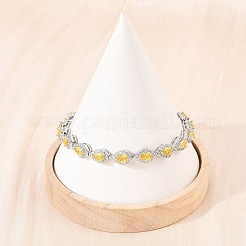 Platinum Tone Brass Micro Pave Cubic Zirconia Tennis Bracelets&nbsp;BJEW-B160-05P