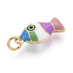 Brass and Enamel Pendants&nbsp;KK-T079-02B-G