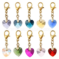 10Pcs Romantic Valentines Ideas Glass Pendants Decorations&nbsp;HJEW-JM04108