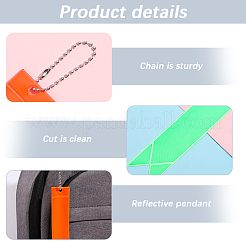 16Pcs 4 Colors Rectangle PVC Plastic Reflect Light Pendant Decorations&nbsp;HJEW-GF0001-79
