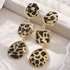 Alloy acrylic Dangle Stud Earrings&nbsp;EJEW-M075-01G-06