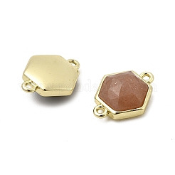 Hexagon Brass & Natural Mixed Gemstone & Shell Links Findings Kits&nbsp;KK-D021-02G
