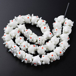 Handmade Bumpy Lampwork Beads Strands&nbsp;LAMP-T007-17D