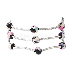Round Synthetic Turquoise Beads Multi-strand Bracelets for Women&nbsp;BJEW-JB12335-03