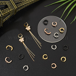 16Pcs 4 Colors 304 Stainless Steel Huggie Hoop Earrings Findings&nbsp;STAS-WR0001-15