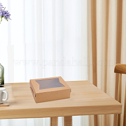 Rectangle Kraft Paper Storage Gift Boxes with Clear Visible Window&nbsp;CON-WH0095-89
