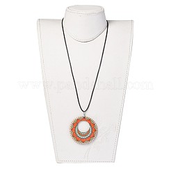 Wood Pendant Necklaces&nbsp;NJEW-JN02326-M