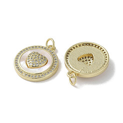 Brass Micro Pave Cubic Zirconia Pendants&nbsp;KK-G485-34K-G