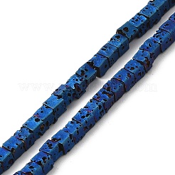 Electroplated Natural Lava Rock Beads Strands&nbsp;G-Q1009-B01-02