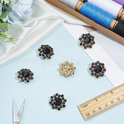 Flower Alloy & Glass Shank Buttons&nbsp;BUTT-WH0061-13
