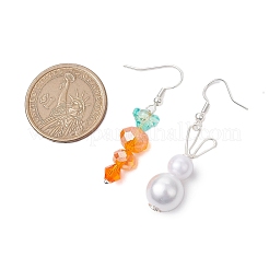 Easter Carrot Glass with Rabbit Acrylic Dangle Earrings for Women&nbsp;EJEW-JE06218