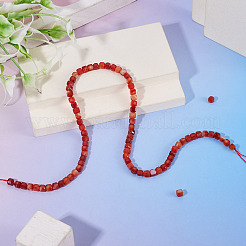 1 Strand Dyed Natural Red Banded Agate/Striped Agate Beads Strands&nbsp;G-TA0003-36