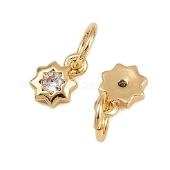 Brass Micro Pave Cubic Zirconia Pendants&nbsp;KK-D424-03G