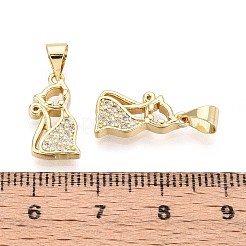 Brass Micro Pave Cubic Zirconia Pendants&nbsp;KK-T071-120G