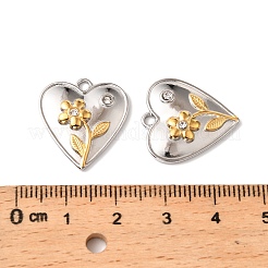 304 Stainless Steel Rhinestone Pendants&nbsp;STAS-Z145-03GP-03