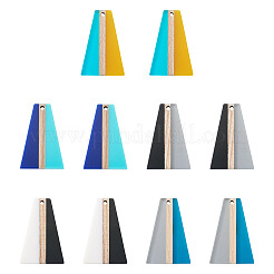 10Pcs 5 Colors Resin & Wood Pendants&nbsp;RESI-TA0004-50