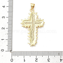 Brass Micro Pave Clear Cubic Zirconia Pendants&nbsp;KK-P350-19G