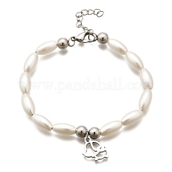 304 Stainless Steel Dog Charm Bracelets for Women&nbsp;BJEW-C098-10P