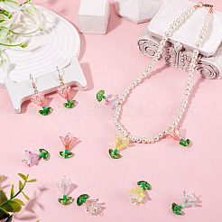 Transparent Acrylic Flower Pendants&nbsp;PALLOY-TADJ00011