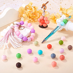40Pcs 4 Colors Round Silicone Focal Beads&nbsp;SIL-TAD0001-02C