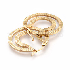 201 Stainless Steel Hoop Earrings&nbsp;EJEW-A054-15G