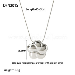 304 Stainless Steel 5-Petal Flower Pendant Necklaces for Women&nbsp;WG98353-02
