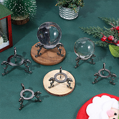 8Pcs 2 Styles Alloy Crystal Ball Display Bases&nbsp;AJEW-AR0005-66