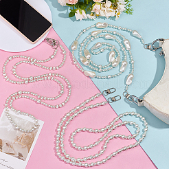 3Pcs ABS Plastic Imitation Pearl Mobile Straps&nbsp;HJEW-PH02160