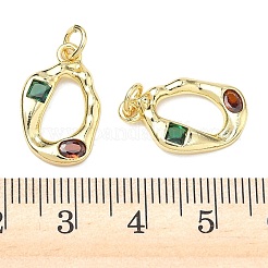Brass Micro Pave Cubic Zirconia Pendants&nbsp;KK-P348-02B-G01