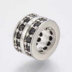 Brass Micro Pave Cubic Zirconia Beads&nbsp;ZIRC-S058-86P