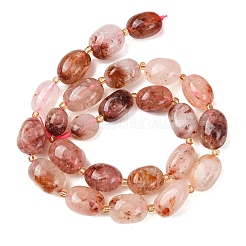 Natural Hematoid Quartz/Ferruginous Quartz Beads Strands&nbsp;G-G453-D12-01