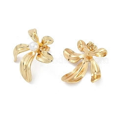 Ion Plating(IP) 304 Stainless Steel Flower Stud Earrings&nbsp;EJEW-Z068-39G