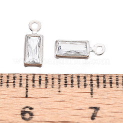 Brass Pave Clear Cubic Zirconia Pendants&nbsp;ZIRC-T017-05P