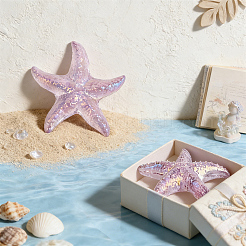 Dyed Natural Quartz Crystal Starfish Display Decorations Figurine Home Decoration&nbsp;DJEW-WH0039-181A