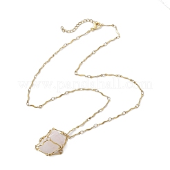 304 Stainless Steel Wavy Bar Link Chain Macrame Pouch Necklace Making&nbsp;NJEW-JN05061-01