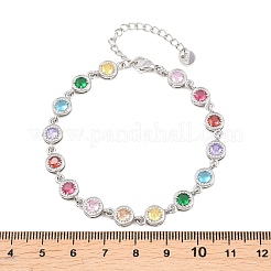304 Stainless Steel Pave Colorful Cubic Zirconia Tennis Bracelets for Women&nbsp;BJEW-T023-02C-P