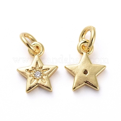 Brass Micro Pave Cubic Zirconia Pendants&nbsp;ZIRC-G155-05G