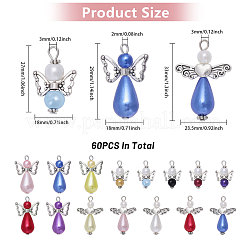 60Pcs 60 Style Glass Pearl Beaded Pendants&nbsp;FIND-CA0007-82