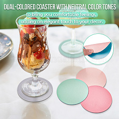 8Pcs 4 Colors PU Leather Cup Mats&nbsp;DJEW-MB0001-01