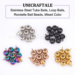 40Pcs 5 Colors Ion Plating(IP) 304 Stainless Steel Tube Bails&nbsp;STAS-UN0049-13