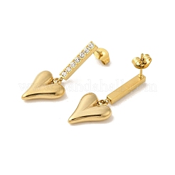 Ion Plating(IP) 304 Stainless Steel Inlay Rhinestone Stud Earrings for Women&nbsp;EJEW-M024-06C-G