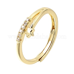 Brass Micro Pave Clear Cubic Zirconia Finger Rings for Women&nbsp;CU-CBAE7DF-12G-01